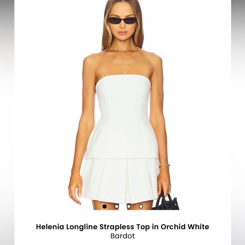 Helenia Longline Strapless Top in Orchid White - Corset Fit - Medium